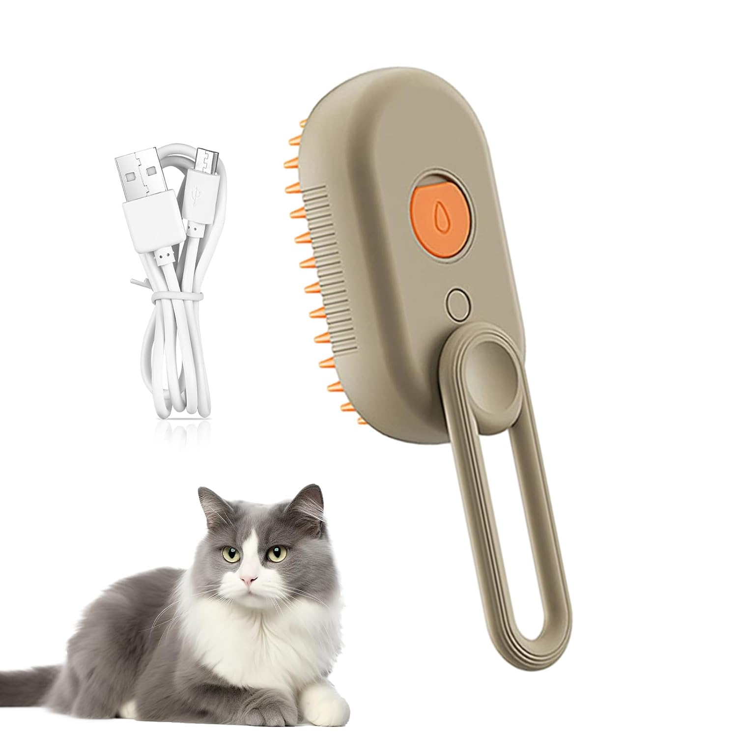 (2 pezzi) Spazzola a vapore per gatti, Spazzola a vapore per animali domestici, Spazzola a vapore per cani, Toeletattura gatti, cani, pettine per depilazione animali domestici
