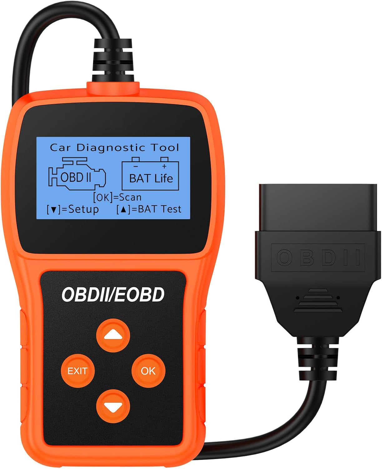 Tester Scanner, OBD2 OBDII Dispositivo Diagnostica Auto, Lettura dei codici Scanner con definizione DTC, Multilingue Strumento Diagnostica Autoveicoli