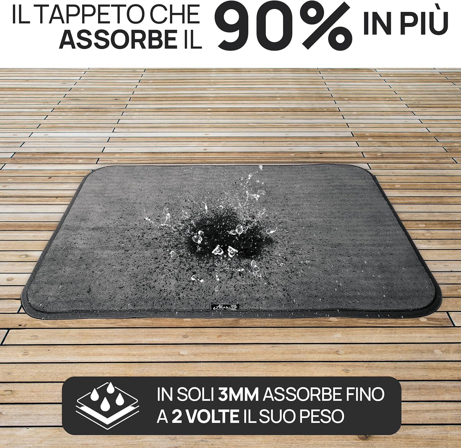 Tappeto Magico® - L'Originale zerbino per Interno ed Esterno, Antiscivolo Lavabile In Lavatrice, Ultra Assorbente Tappeto, Tappetini Per Il Bagno, Cucina, Casa - Made In Italy