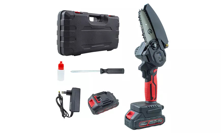 Mini Motosega Elettrica Senza Fili, 2 Batterie, Motosega Per Potatura, Taglio Legno,