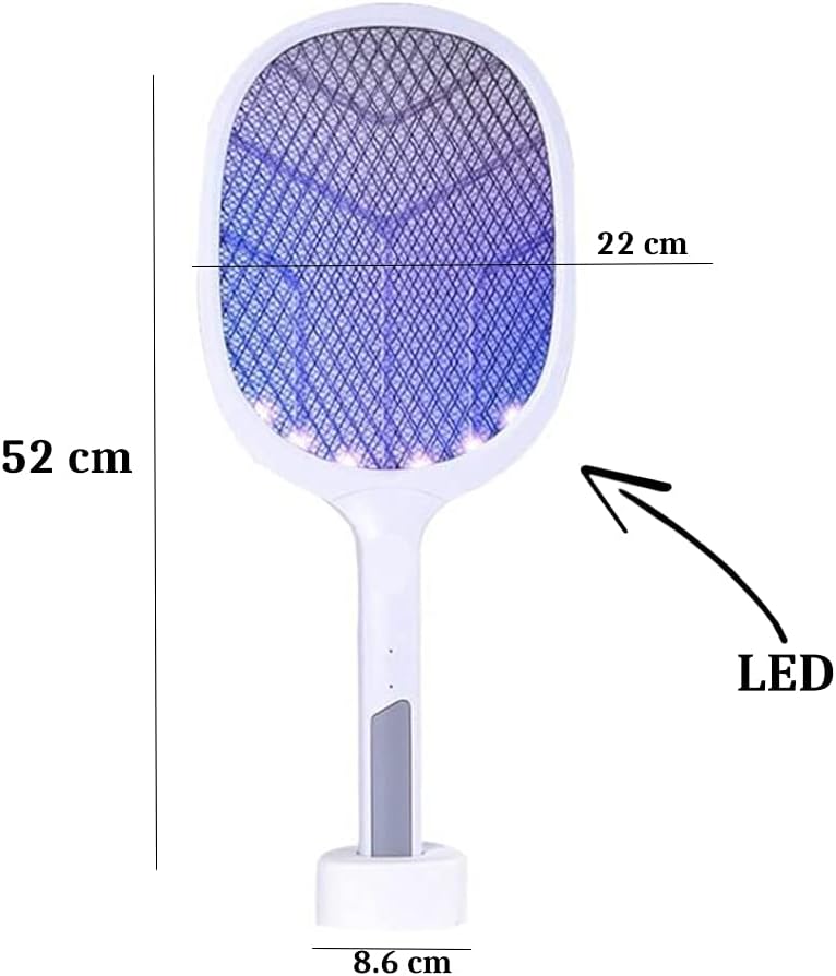 (2 Pezzi) - Racchette Zanzare Elettriche Ricaricabili 2 in 1 Lampada Led Fulmina Insetti