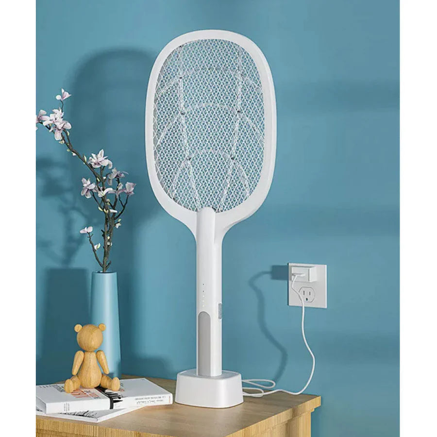 (2 Pezzi) - Racchette Zanzare Elettriche Ricaricabili 2 in 1 Lampada Led Fulmina Insetti