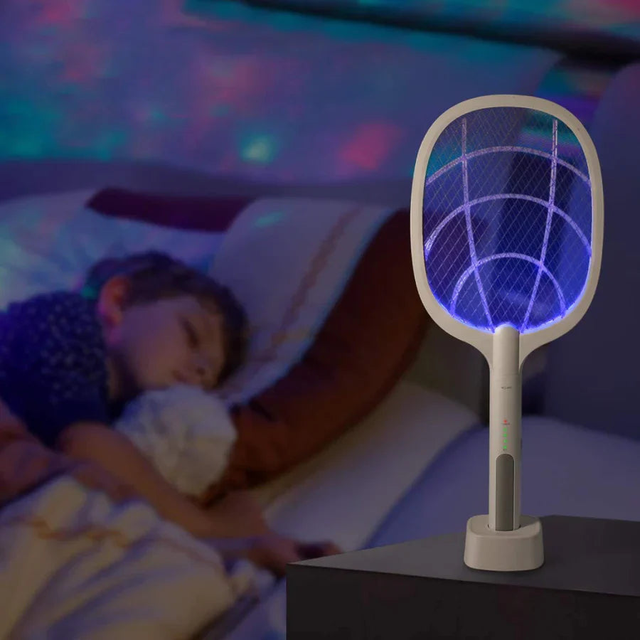 (2 Pezzi) - Racchette Zanzare Elettriche Ricaricabili 2 in 1 Lampada Led Fulmina Insetti