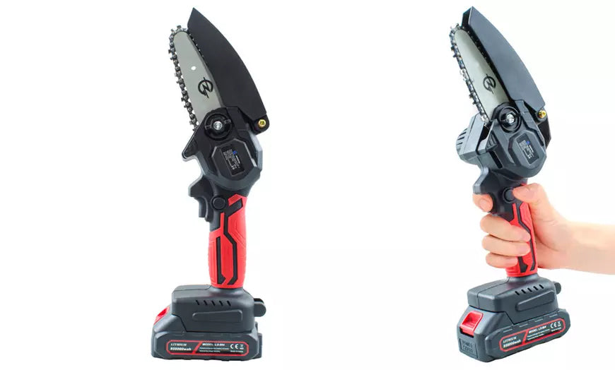 Mini Motosega Elettrica Senza Fili, 2 Batterie, Motosega Per Potatura, Taglio Legno,
