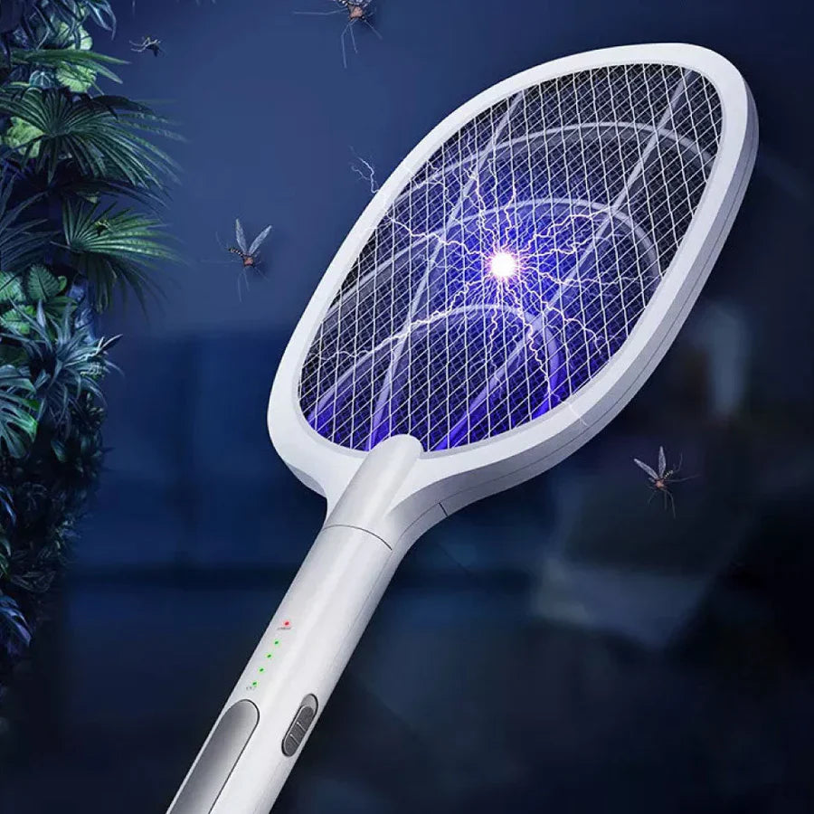 (2 Pezzi) - Racchette Zanzare Elettriche Ricaricabili 2 in 1 Lampada Led Fulmina Insetti