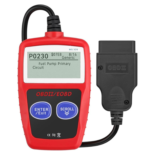 Tester OBD2 Scanner, OBDII 2 Bottoni Dispositivo Diagnostica Auto, Lettura dei codici Scanner con definizione DTC, Multilingue Strumento Diagnostica Autoveicoli