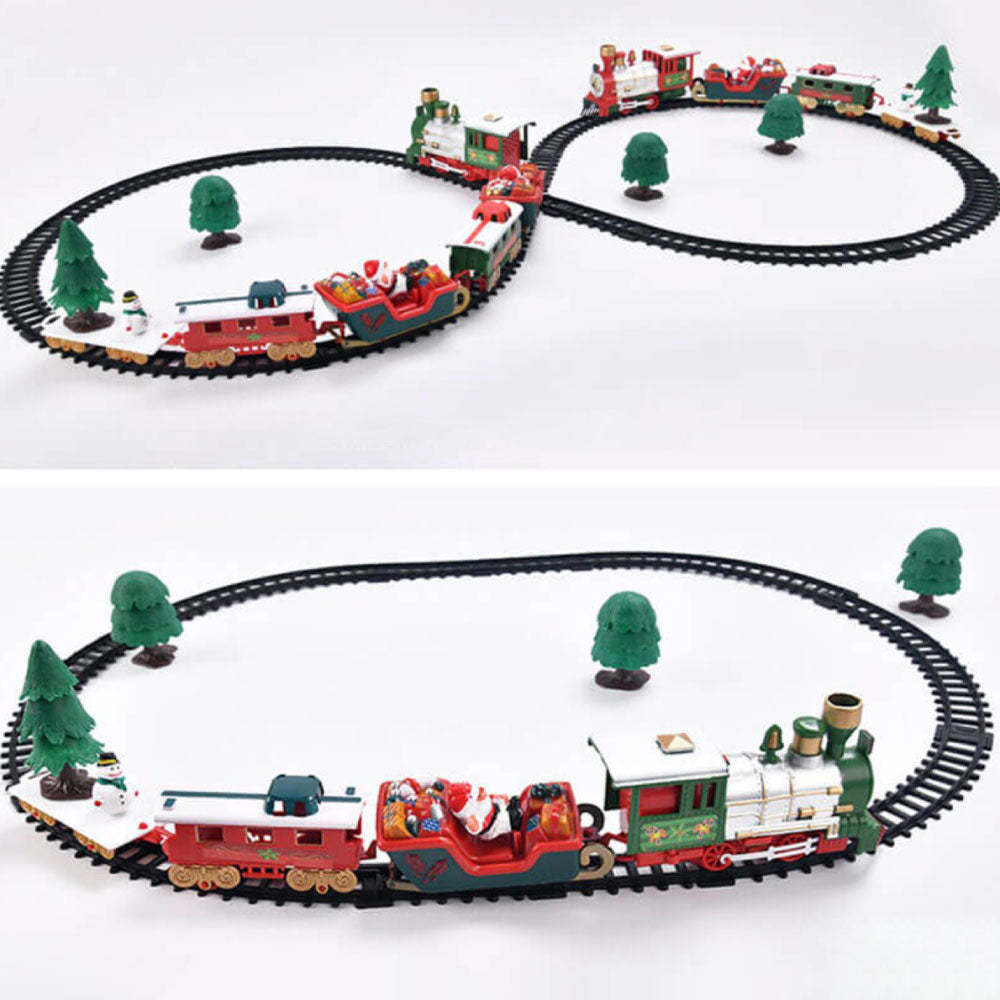 Treno albero di natale, gioco babbo natale, trenino di natale per albero