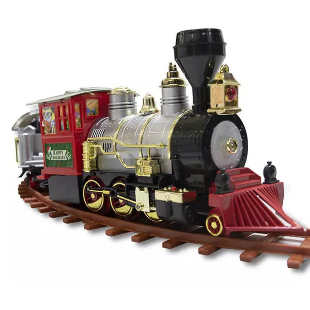 Treno albero di natale, gioco babbo natale, trenino di natale per albero