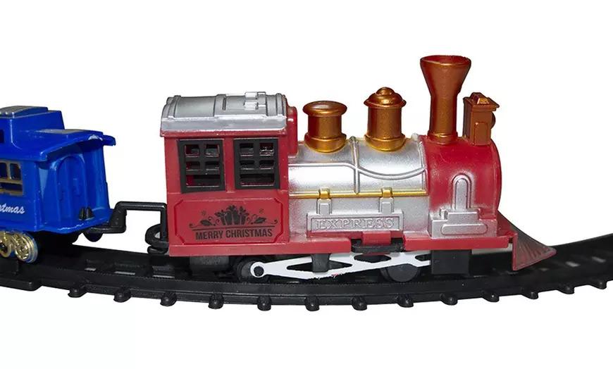Treno albero di natale, gioco babbo natale, trenino di natale per albero