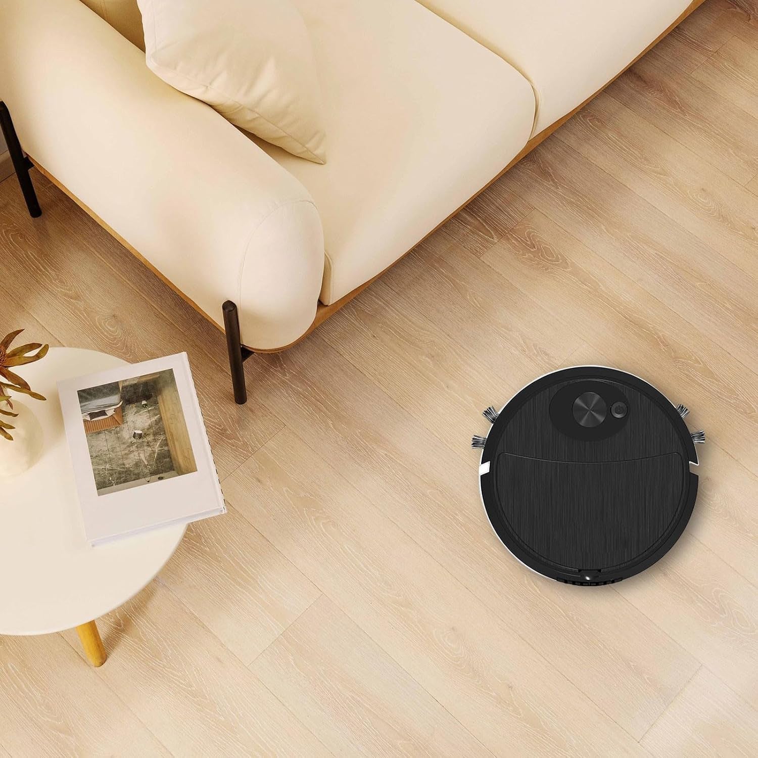 Robot aspirapolvere 3 in 1 spazzatrice Intelligente per Pavimenti con spazzole Lunghe, Ricarica USB a Basso Rumore, Aspirapolvere E Mop per di Animali Domestici