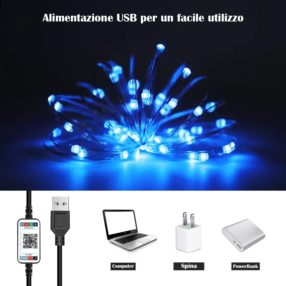 Luci Led Albero di Natale 5 - 10 - 20 metri, Luci Led Camera Da Letto Tik Tok, Led Stanza Gaming