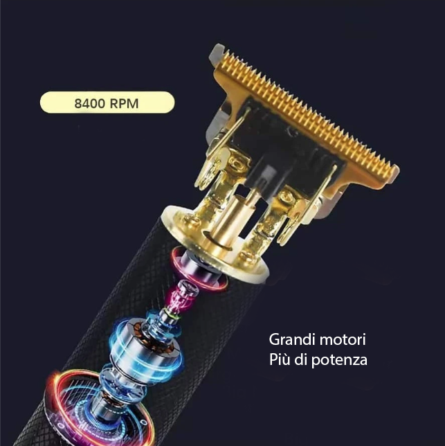 (2 Pezzi) Rasoio Elettrico Barbiere Professionale, A Batteria Ricaricabile