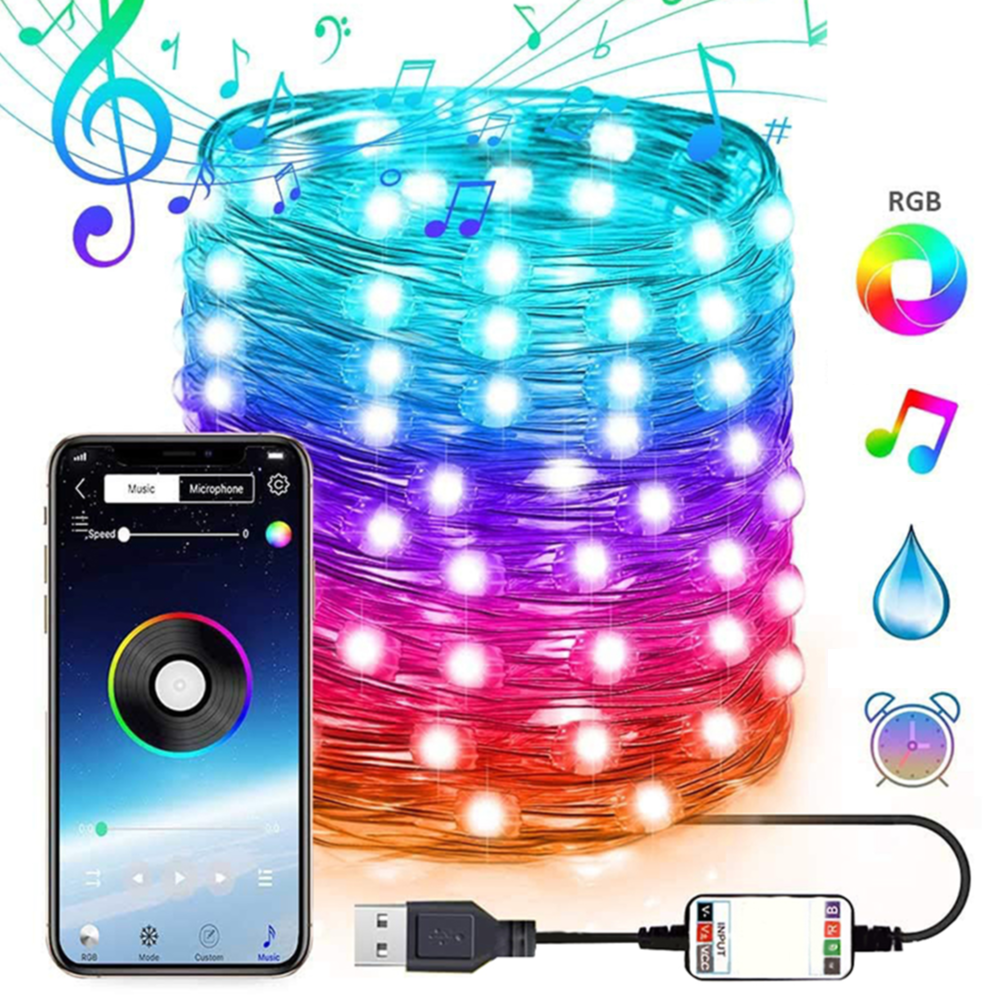 Luci Led Albero di Natale 5 - 10 - 20 metri, Luci Led Camera Da Letto Tik Tok, Led Stanza Gaming