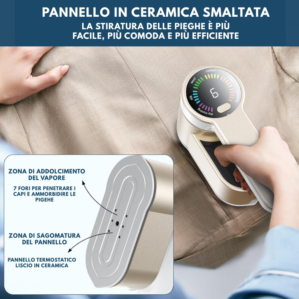 Ferro Da Stiro 2 In 1 Portatile Da Viaggio, Ferro Da Stiro Verticale Portatile 6 Modalità Intelligenti
