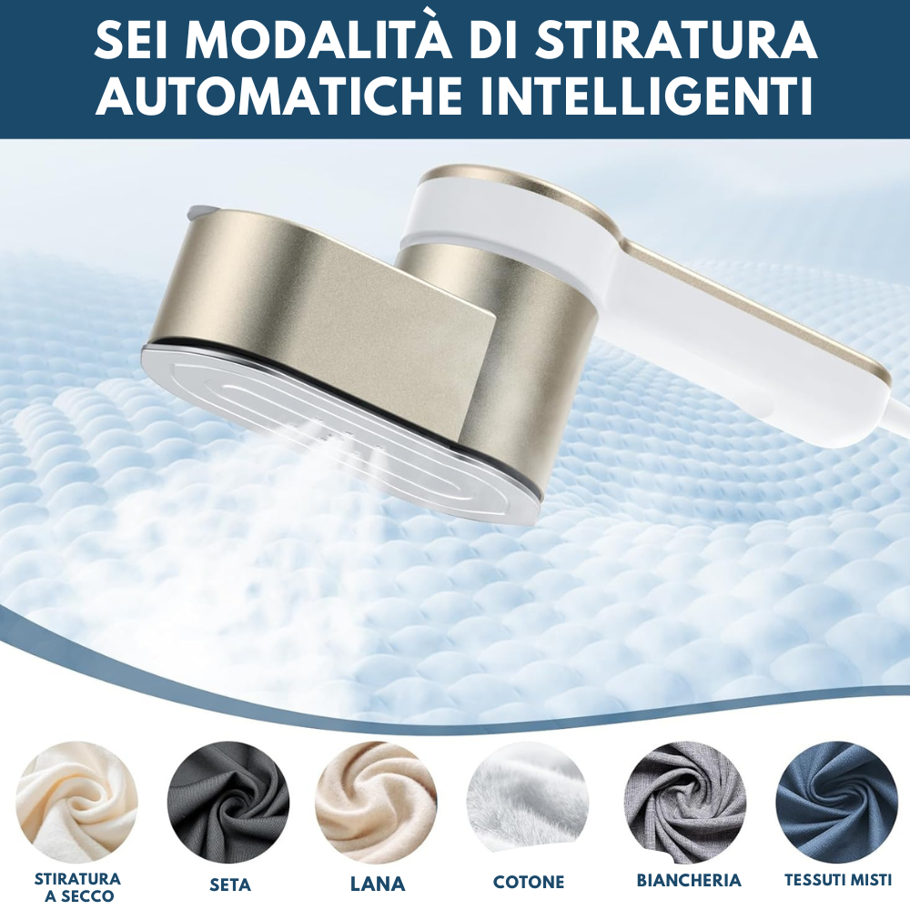 Ferro Da Stiro 2 In 1 Portatile Da Viaggio, Ferro Da Stiro Verticale Portatile 6 Modalità Intelligenti