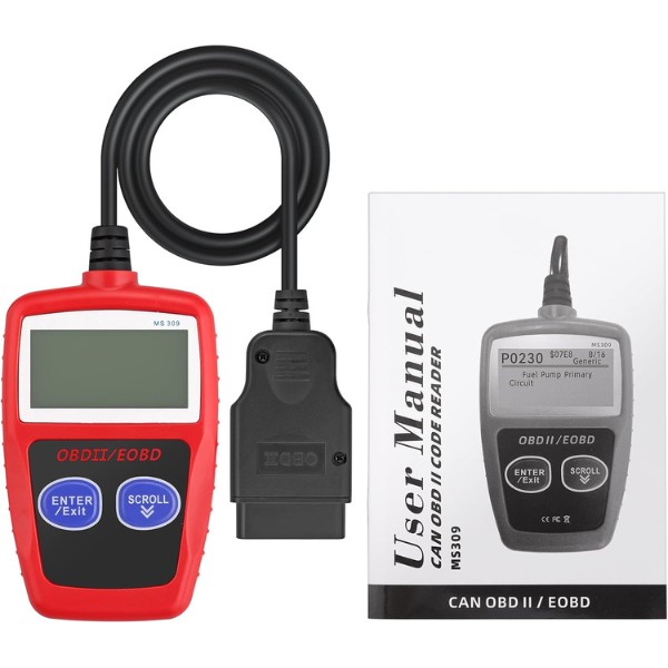 Tester OBD2 Scanner, OBDII 2 Bottoni Dispositivo Diagnostica Auto, Lettura dei codici Scanner con definizione DTC,  Multilingue Strumento Diagnostica Autoveicoli