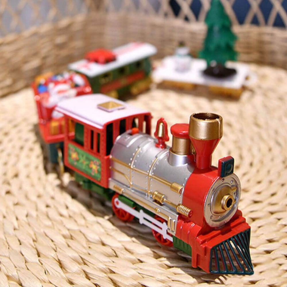 Treno albero di natale, gioco babbo natale, trenino di natale per albero