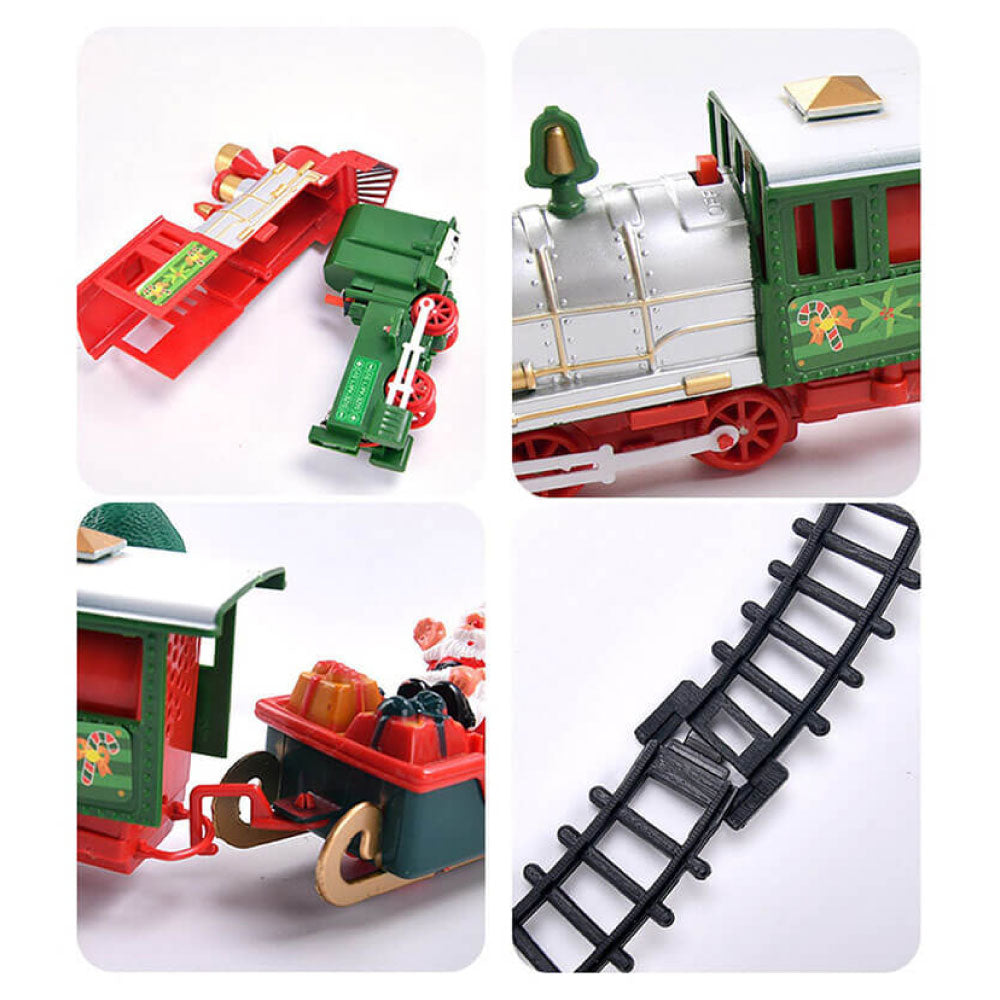 Treno albero di natale, gioco babbo natale, trenino di natale per albero