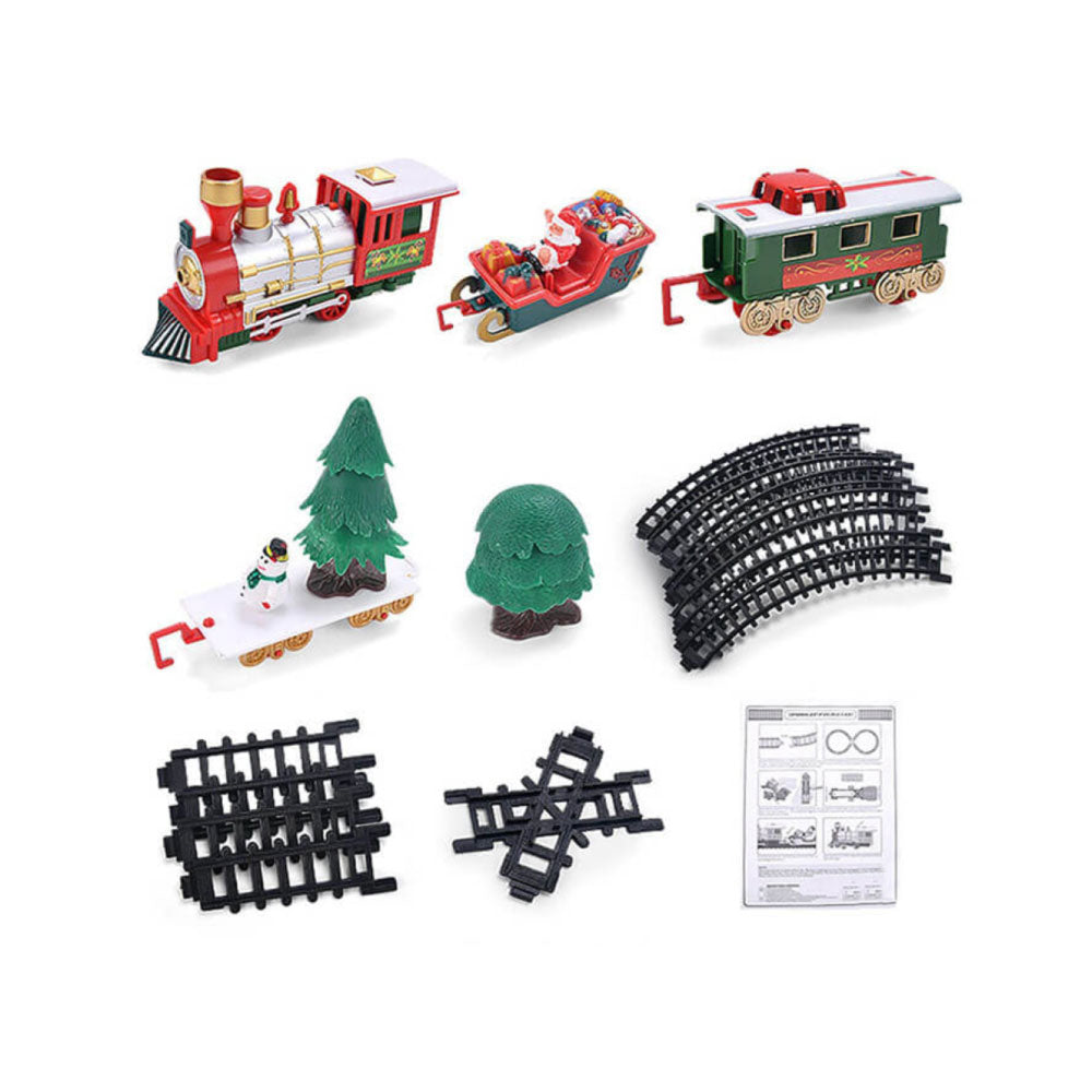 Treno albero di natale, gioco babbo natale, trenino di natale per albero
